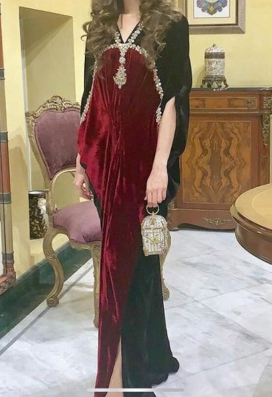 Velvet dress embroidered gown | PEARL TRENDZ INDIA